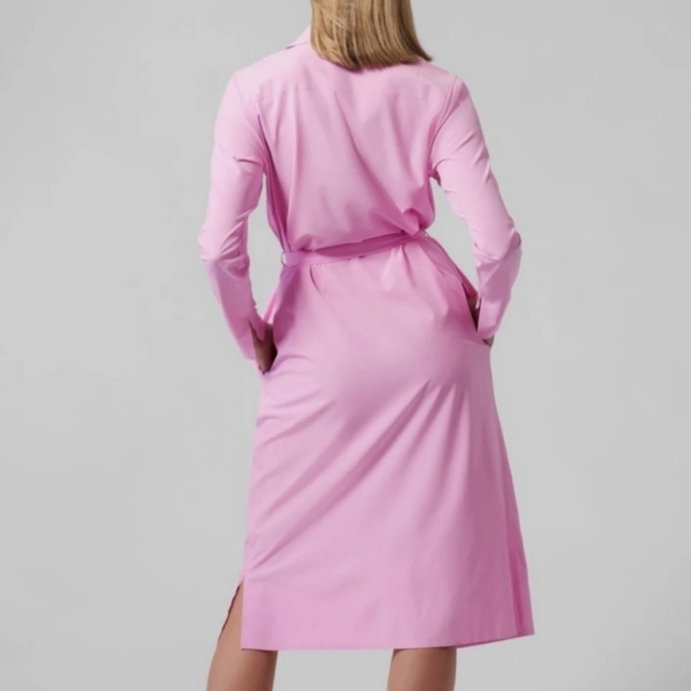 Athleta Urbanite Shirt Dress in Pink Barbiecore Size M - Picture 2 of 16